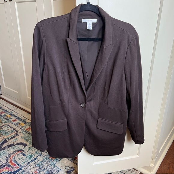 Chico's Jackets & Blazers - Chico's 2 Brown Long Sleeve Casual Career Blazer Suit Jacket size large 12